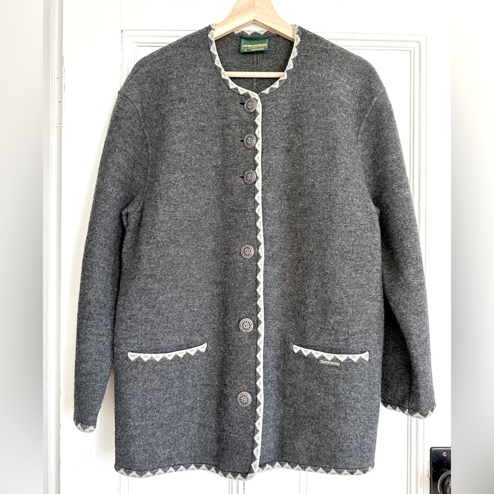 Vintage Felted Wool Coat Made in Austria. Size 36 Euro.